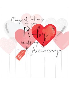 Congratulations on your Ruby Wedding Anniversary